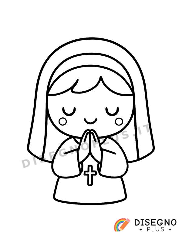 Disegno Recitare una preghiera a mani giunte   da stampare e colorare