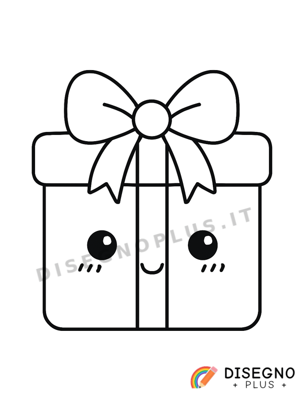 Disegno Regalo di Natale da colorare