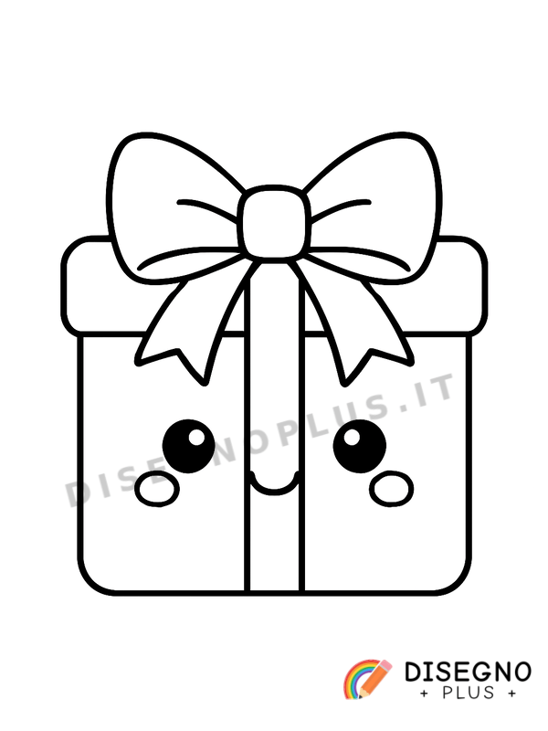 Disegno Regalo natalizio da colorare