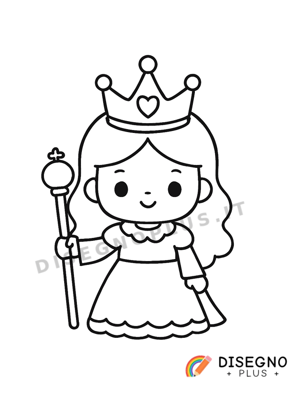 Disegno Regine con scettro e globo   da stampare e colorare