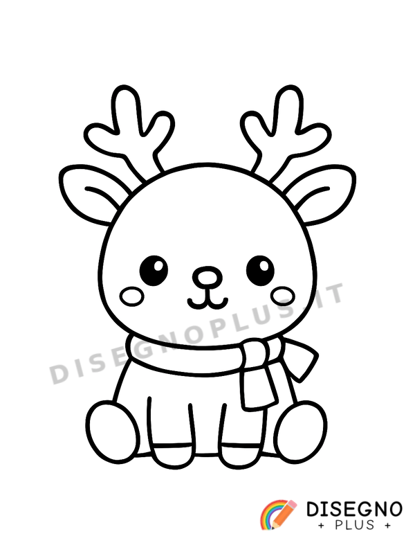 Disegno Renna di Babbo Natale da colorare