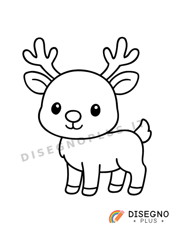 Disegno Renne di Babbo Natale da colorare