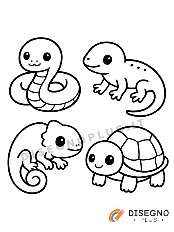 Disegno Rettili striscianti da colorare