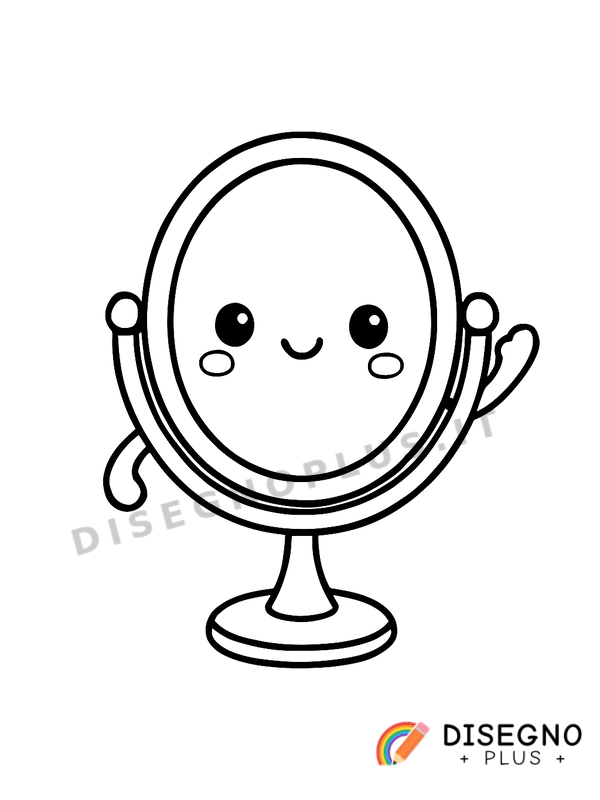 Disegno Riflesso nello specchio di una persona   da stampare e colorare