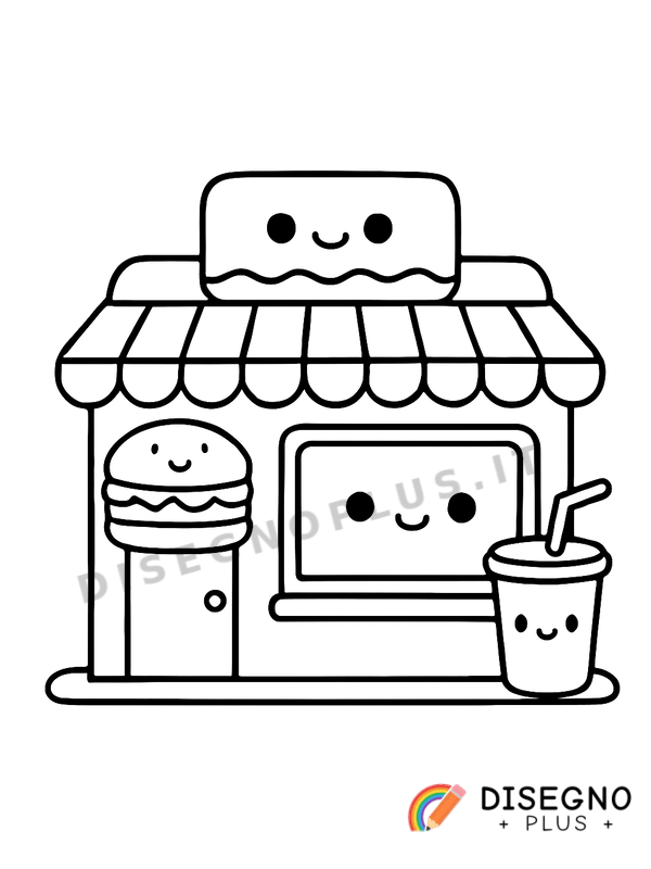 Disegno Ristorante veloce da colorare