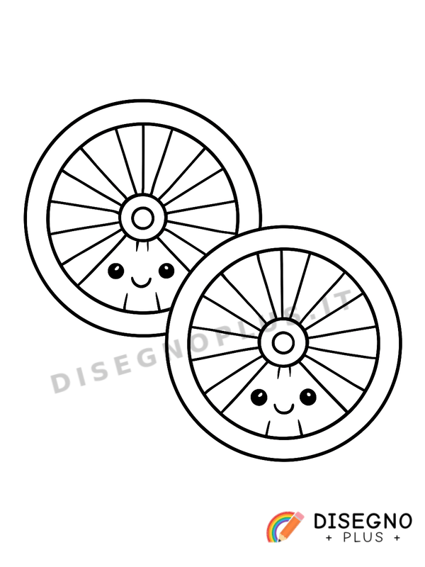 Disegno Ruote di bicicletta in movimento   da stampare e colorare