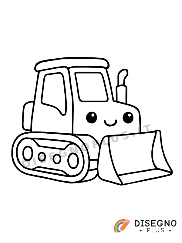 Disegno Ruspa con benna e cingoli   da stampare e colorare