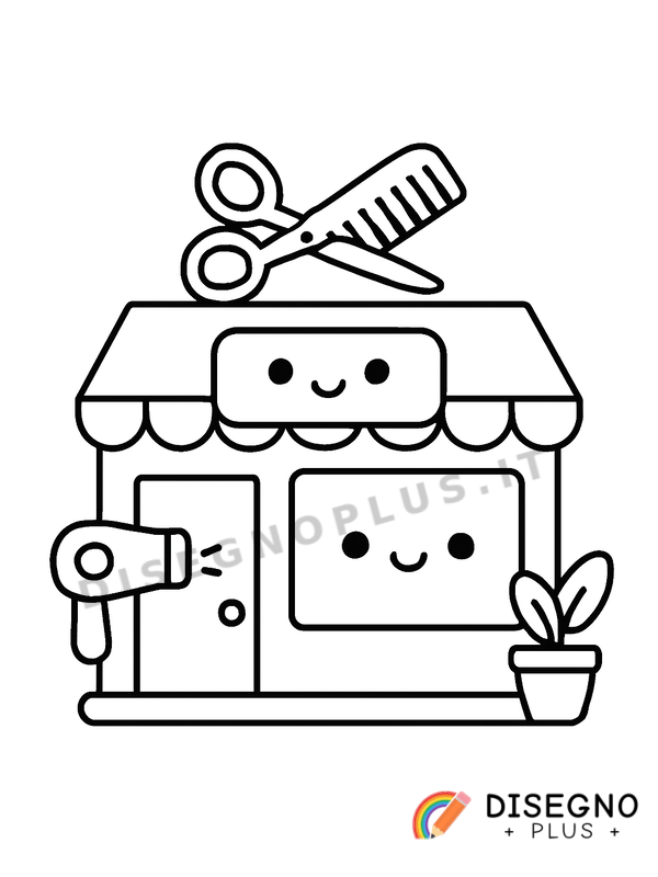 Disegno Salone di bellezza con specchi   da stampare e colorare