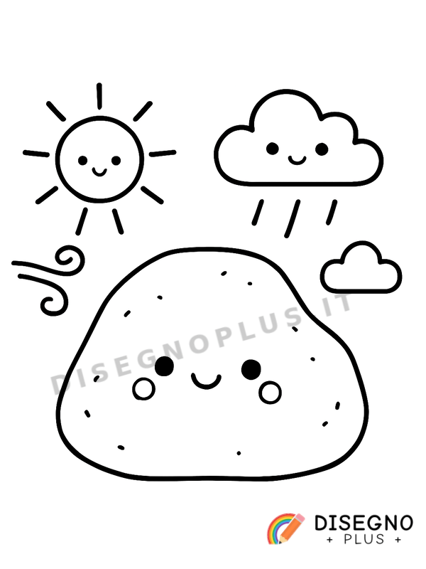 Disegno Sasso da colorare