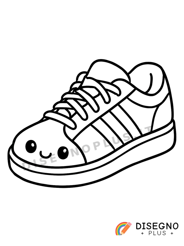 Disegno Scarpe da ginnastica colorate   da stampare e colorare