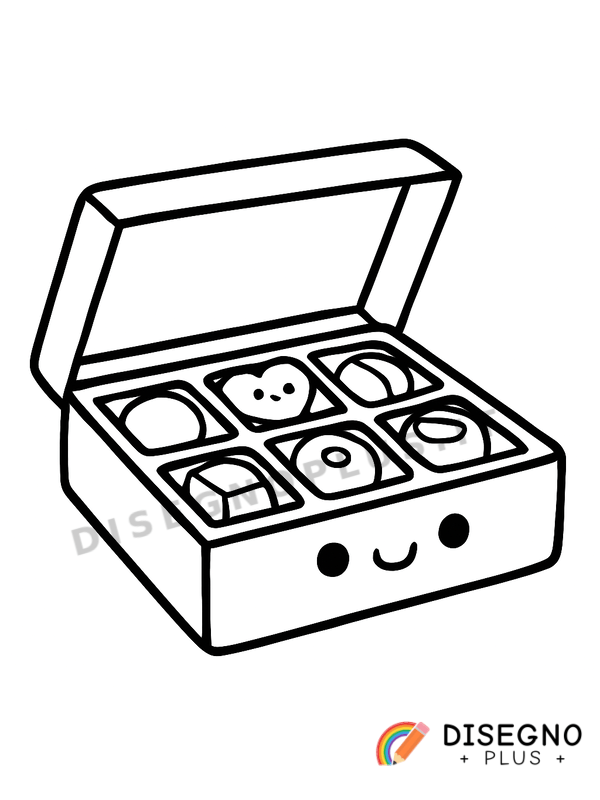 Disegno Scatola di cioccolatini da colorare