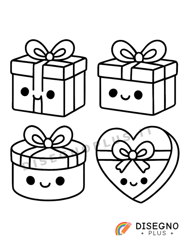 Disegno Scatole regalo da colorare