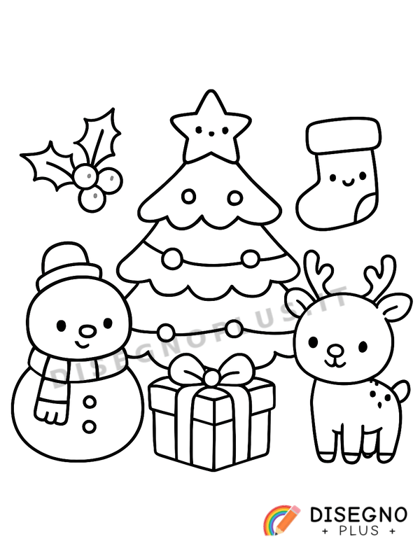 Disegno Scena natalizia da colorare