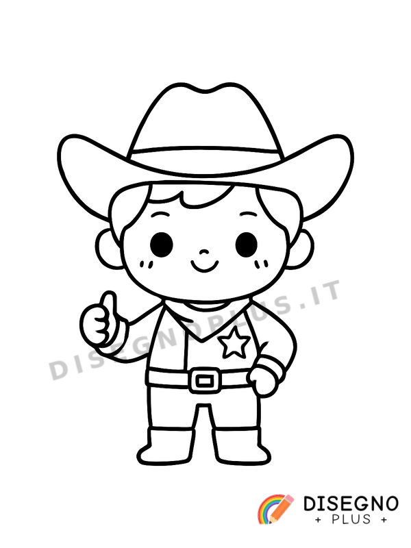 Disegno Sceriffo del Far West con pistola   da stampare e colorare