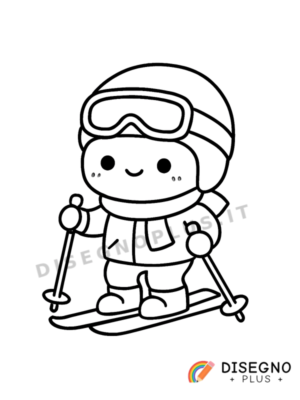 Disegno Sciatore da colorare