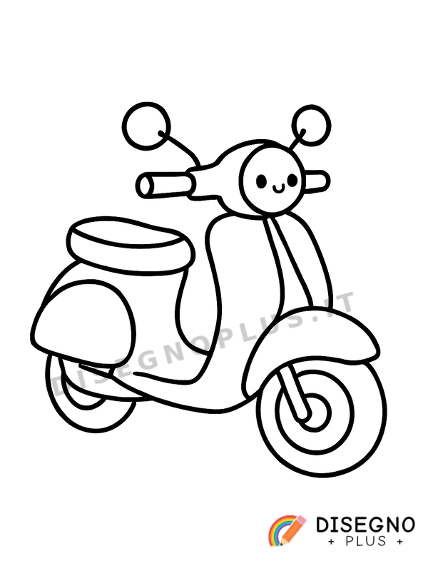 Disegno Scooter con pedana e bauletto   da stampare e colorare