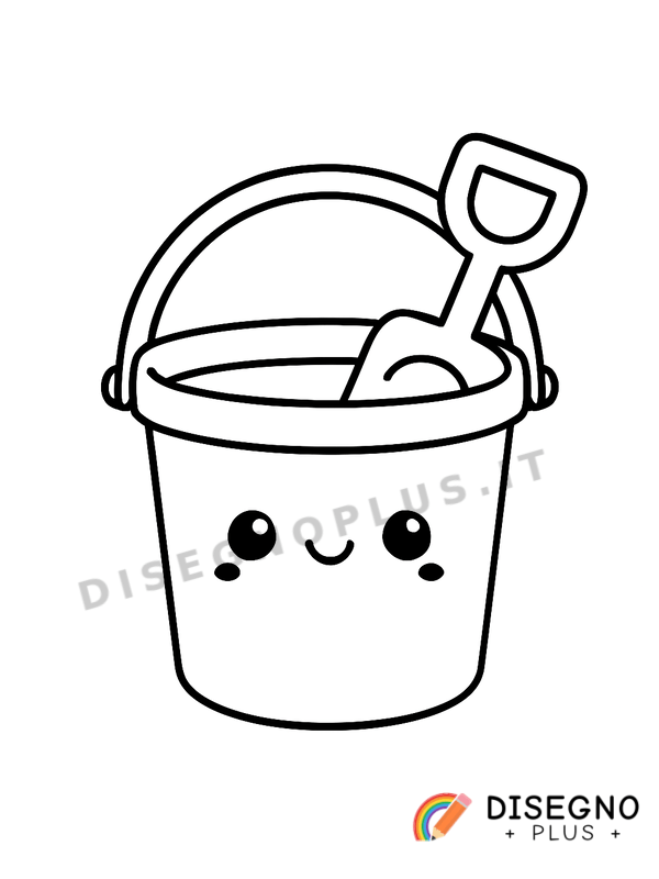 Disegno Secchiello giallo con manico   da stampare e colorare
