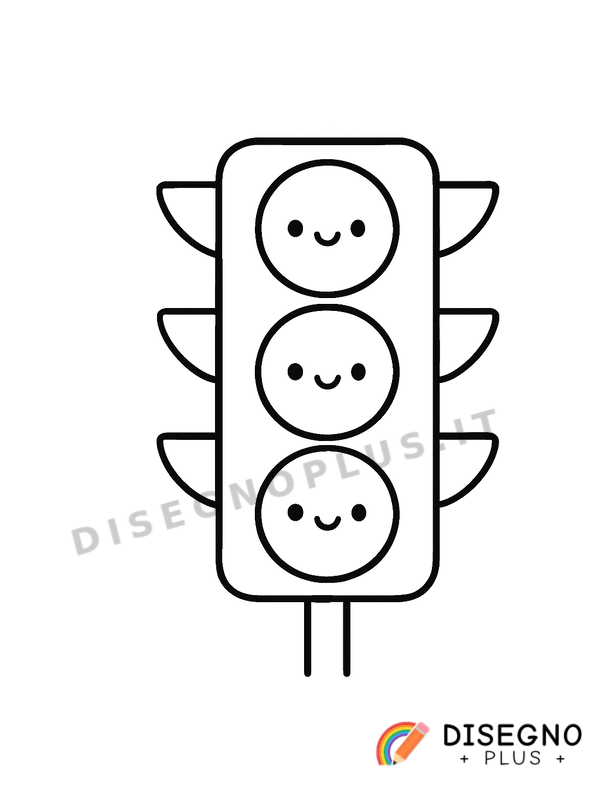 Disegno Semafori accesi con luci rosse e verdi   da stampare e colorare