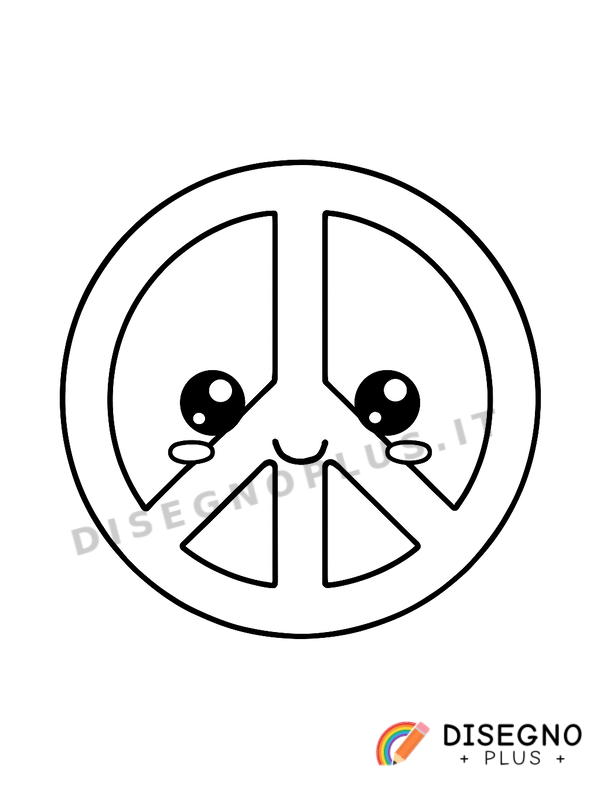 Disegno Simbolo della pace con colomba   da stampare e colorare