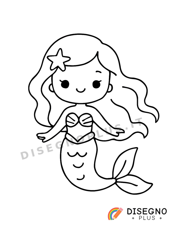 Disegno Sirena del mare da colorare