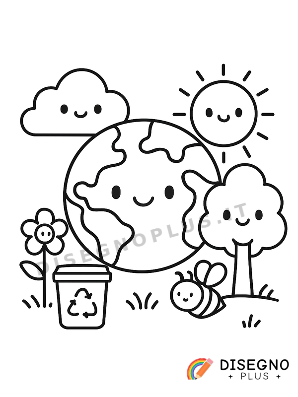 Disegno Sistema ecologico equilibrato   da stampare e colorare