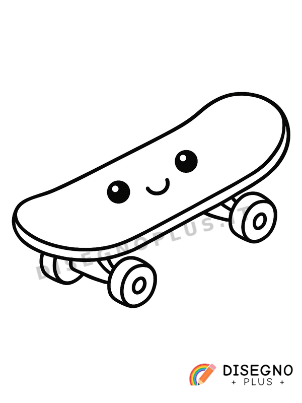 Disegno Skateboard con ruote e tavola   da stampare e colorare