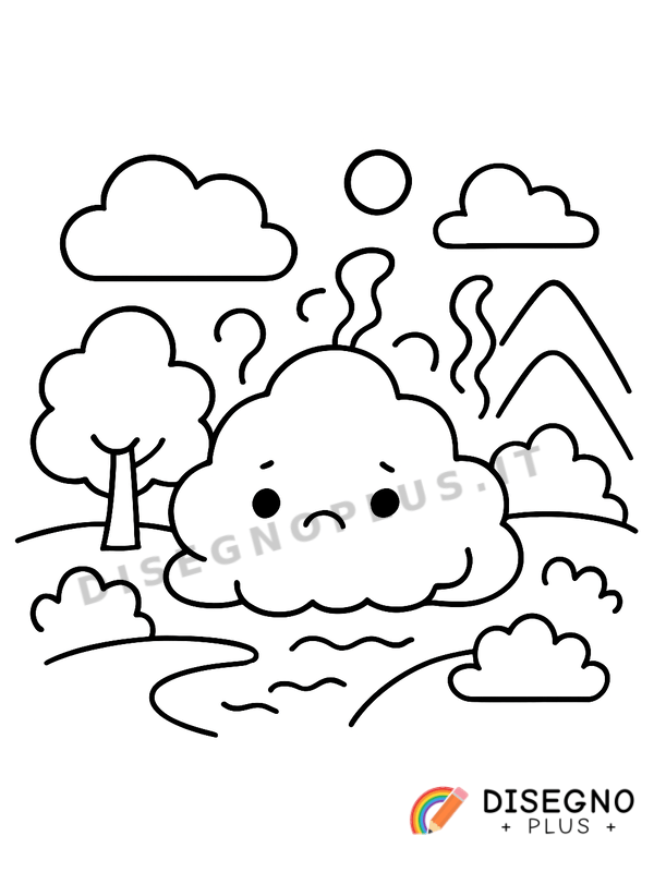 Disegno Smog sulla città con cielo grigio e nebbia   da stampare e colorare