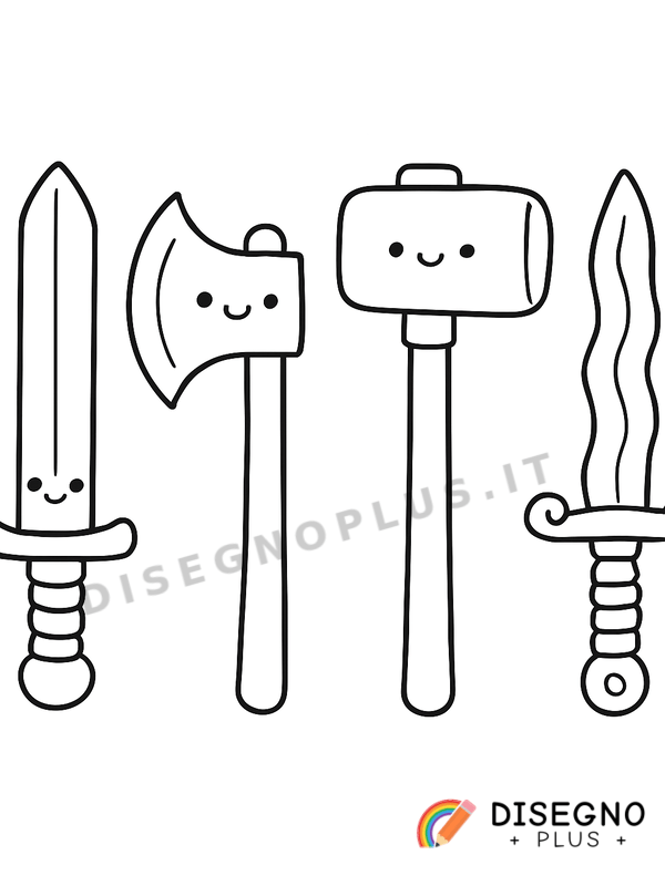 Disegno Spade antiche con incisioni storiche   da stampare e colorare