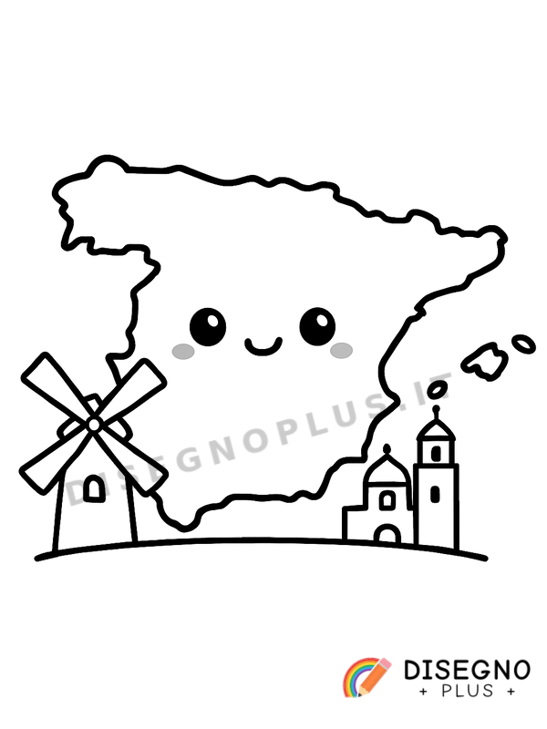 Disegno Spagnolo con mantiglia e chitarra rossa   da stampare e colorare