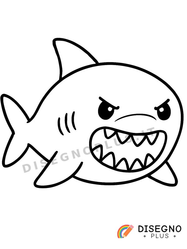 Disegno Squalo aggressivo da colorare