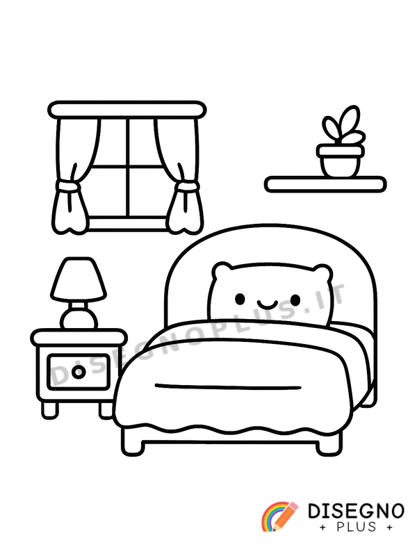 Disegno Stanza da letto da colorare