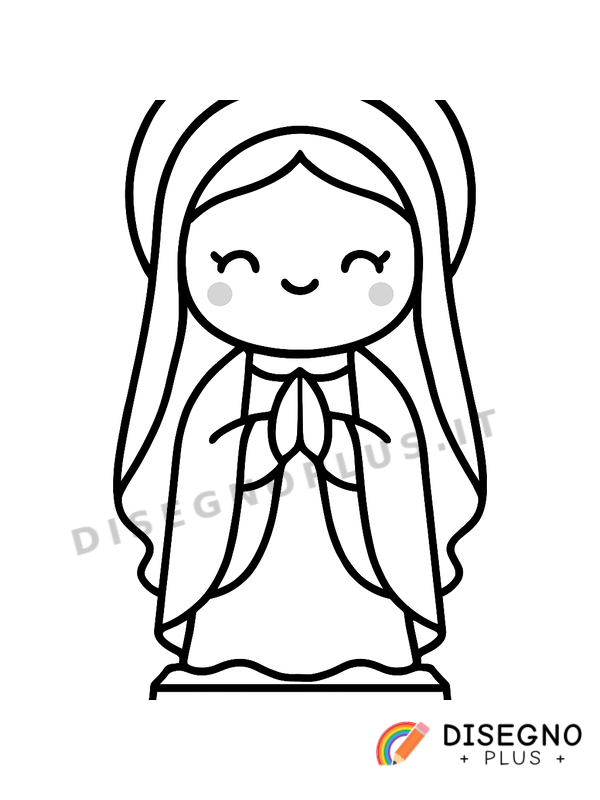 Disegno Statua della Madonna in nicchia   da stampare e colorare
