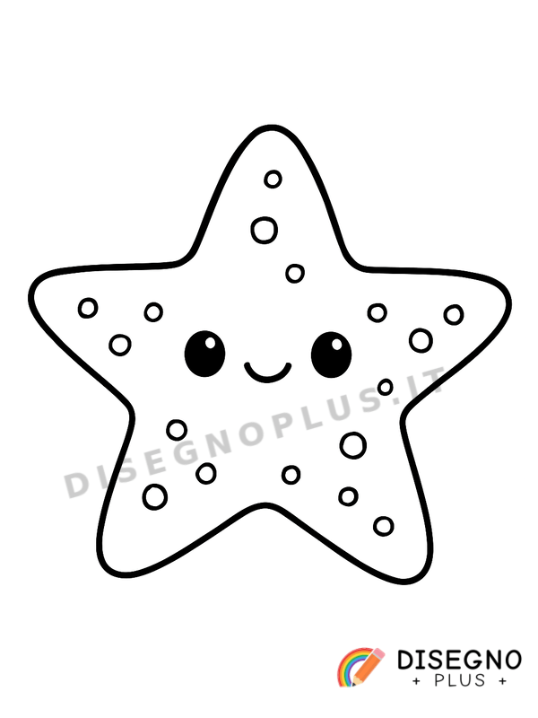 Disegno Stella marina rosa sulla sabbia   da stampare e colorare