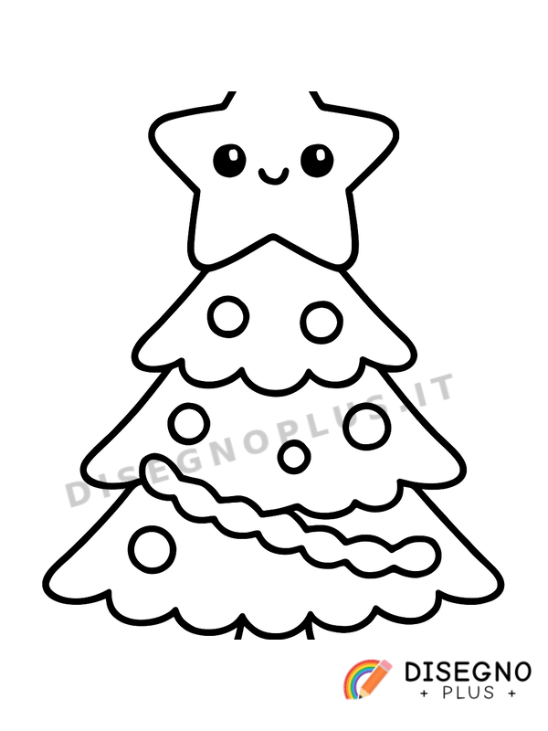 Disegno Stella sull’albero da colorare