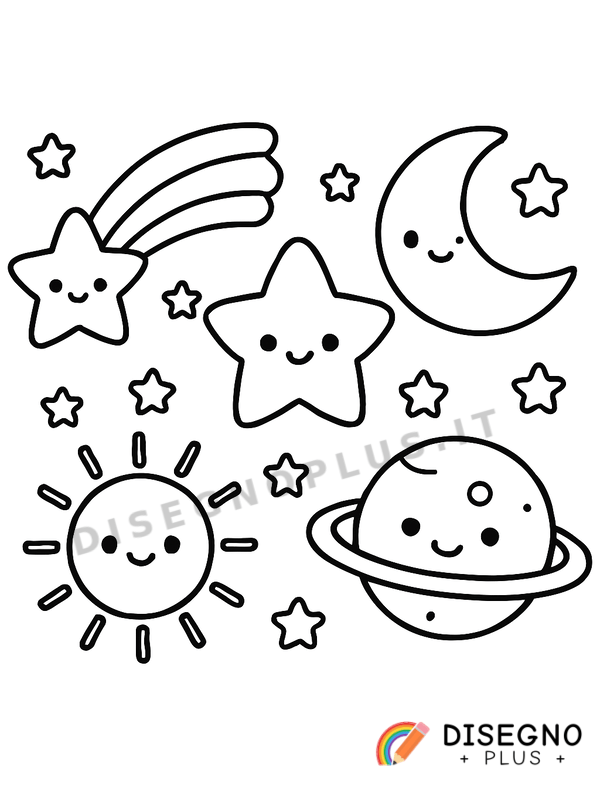 Disegno Stelle luminose da colorare