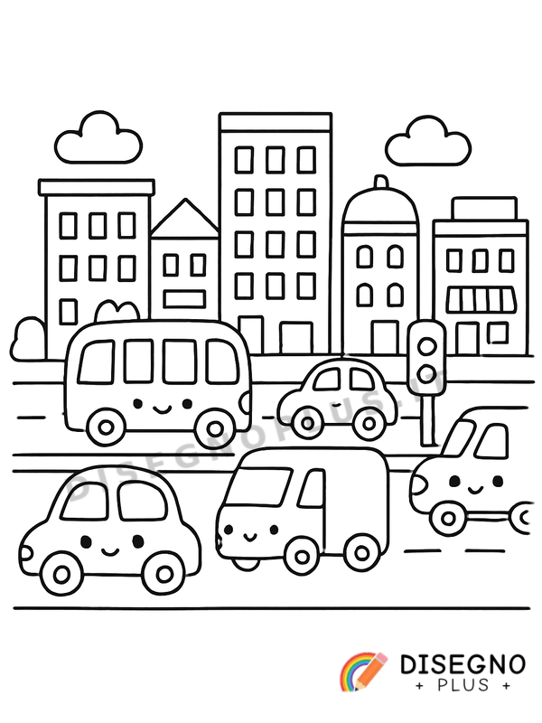 Disegno Strade trafficate da colorare