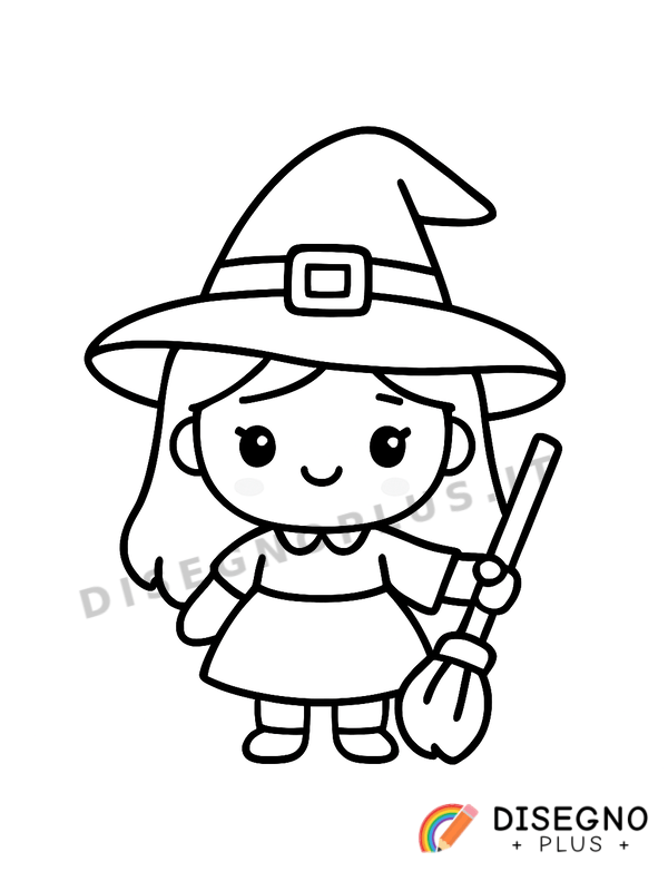 Disegno Strega di Halloween da colorare