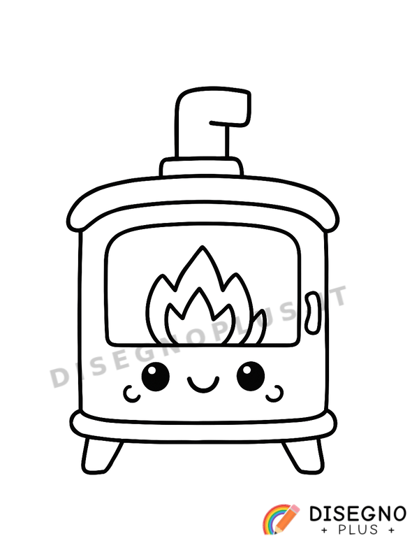 Disegno Stufa a legna da colorare