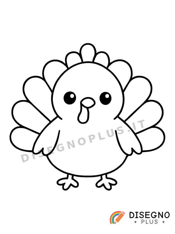 Disegno Tacchino del Ringraziamento da colorare