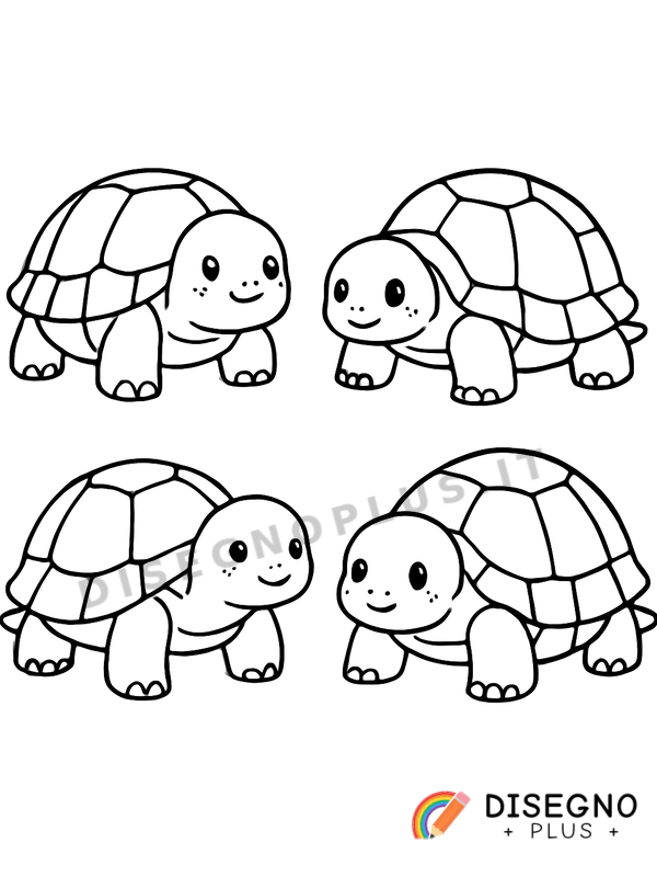 Disegno Tartarughe giganti sull’isola tropicale dorata   da stampare e colorare