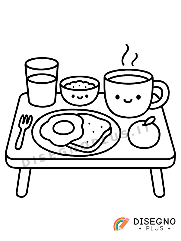 Disegno Tavolo della colazione da colorare