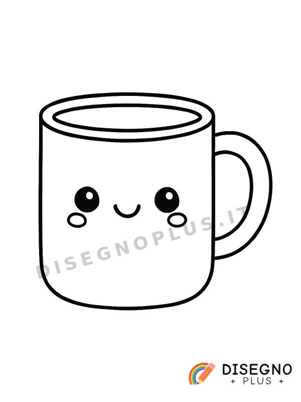 Disegno Tazza da colazione con manico   da stampare e colorare