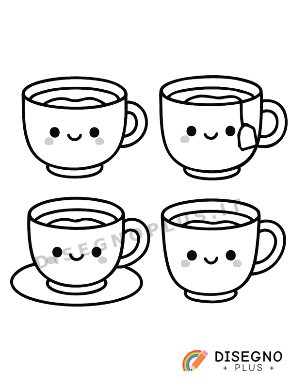 Disegno Tazze da tè da colorare