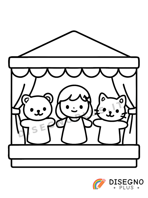 Disegno Teatro dei burattini da colorare