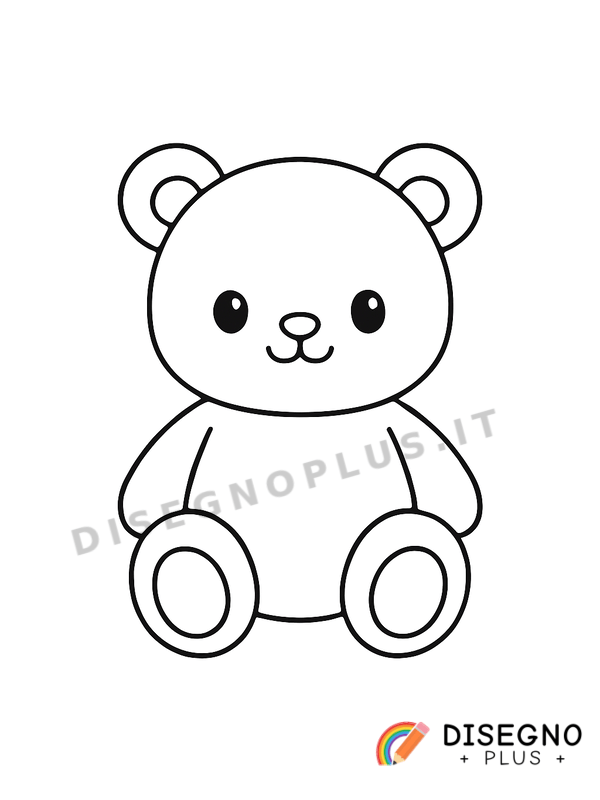 Disegno Teddy bear classico marrone   da stampare e colorare