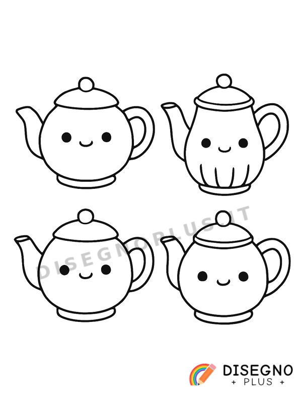 Disegno Teiere in porcellana con beccuccio   da stampare e colorare