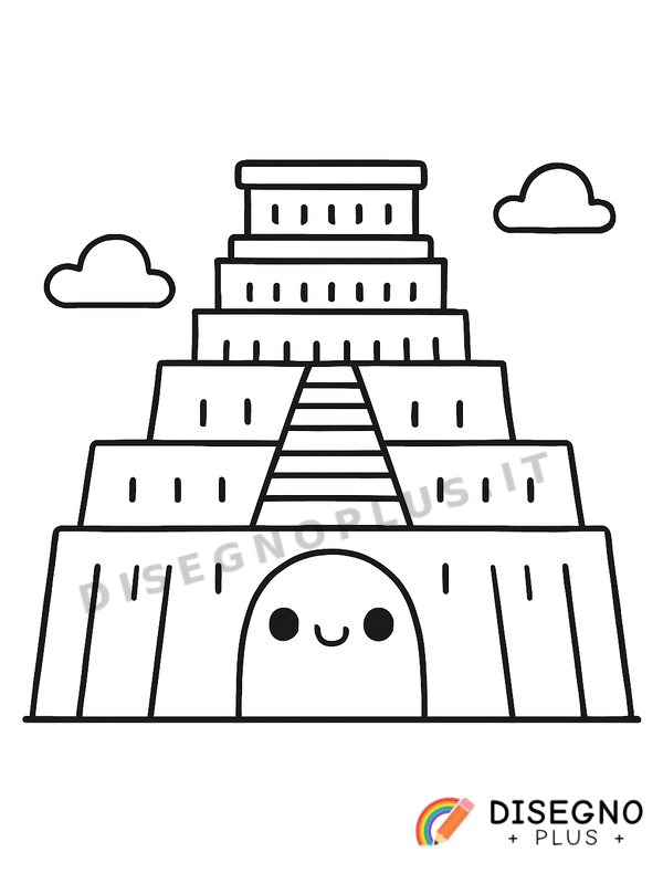 Disegno Tempio mesopotamico da colorare