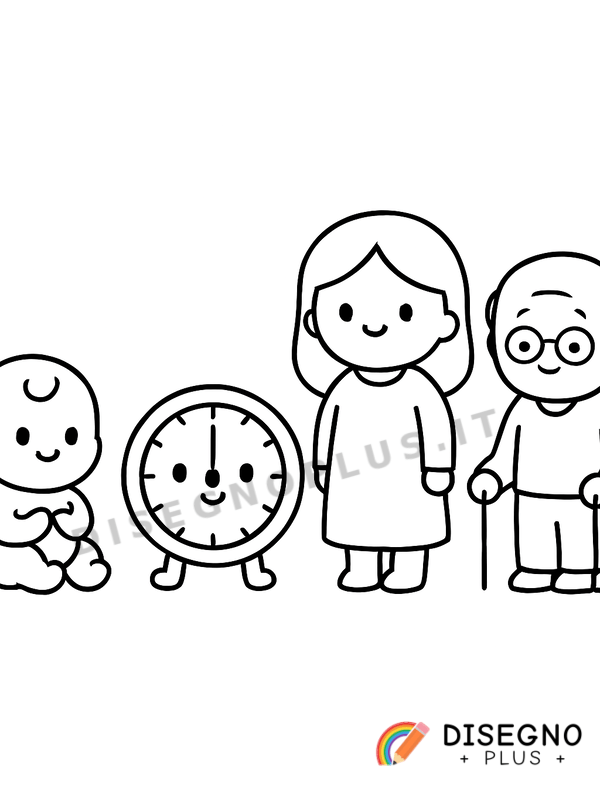 Disegno Tempo che passa con orologio   da stampare e colorare