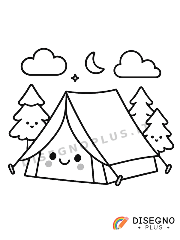 Disegno Tende da campeggio da colorare
