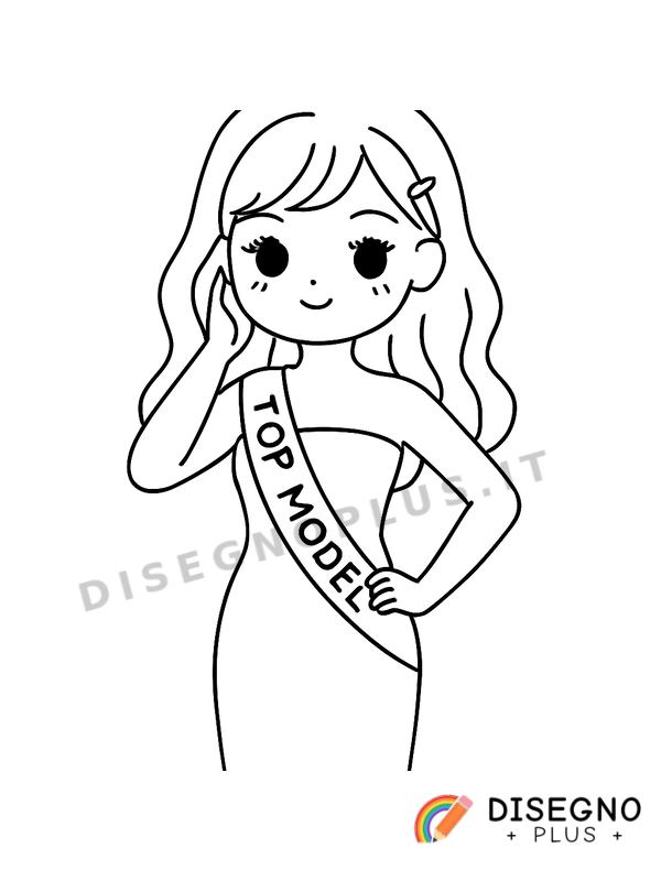 Disegno Top model con tacchi alti   da stampare e colorare